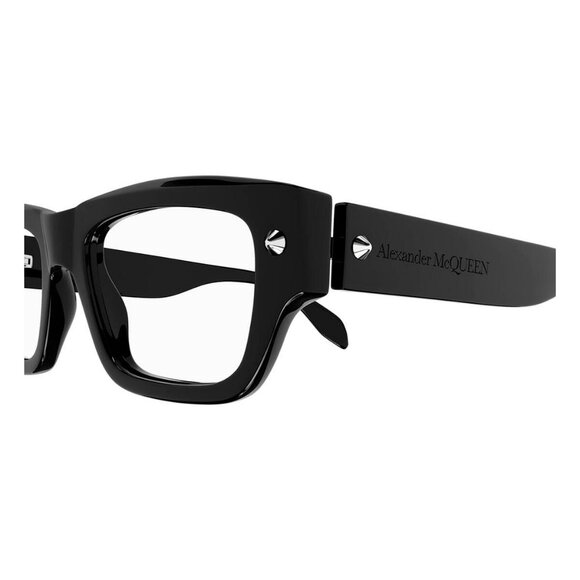 New Authentic  ALEXANDER MCQUEEN Black Square AM0428O 005 Glasses Women - Picture 3 of 3